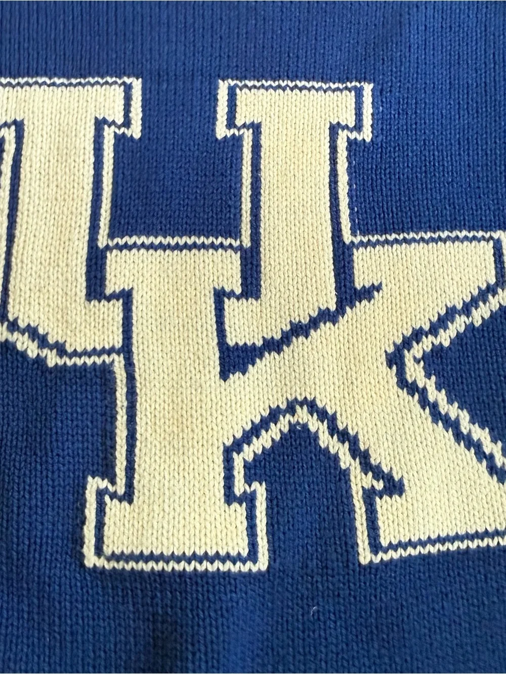 University of Kentucky Hillflint Cable Knit Pullover Sweater Blue White College